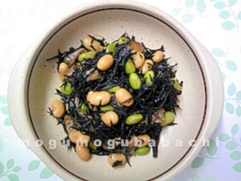 保存食材だけで作る！二色豆とひじきの煮物